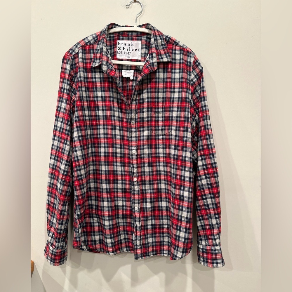 Frank & Eileen Barry Flannel Button Down Red Black Cozy Soft Casual Sz XL - Picture 2 of 12